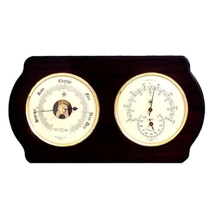 Barometer & Thermometer With Hygrometer On Ash Wood