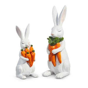 Raz Imports 2024 The Carrot Patch 8" Bunnies With Carrots, Set of 2