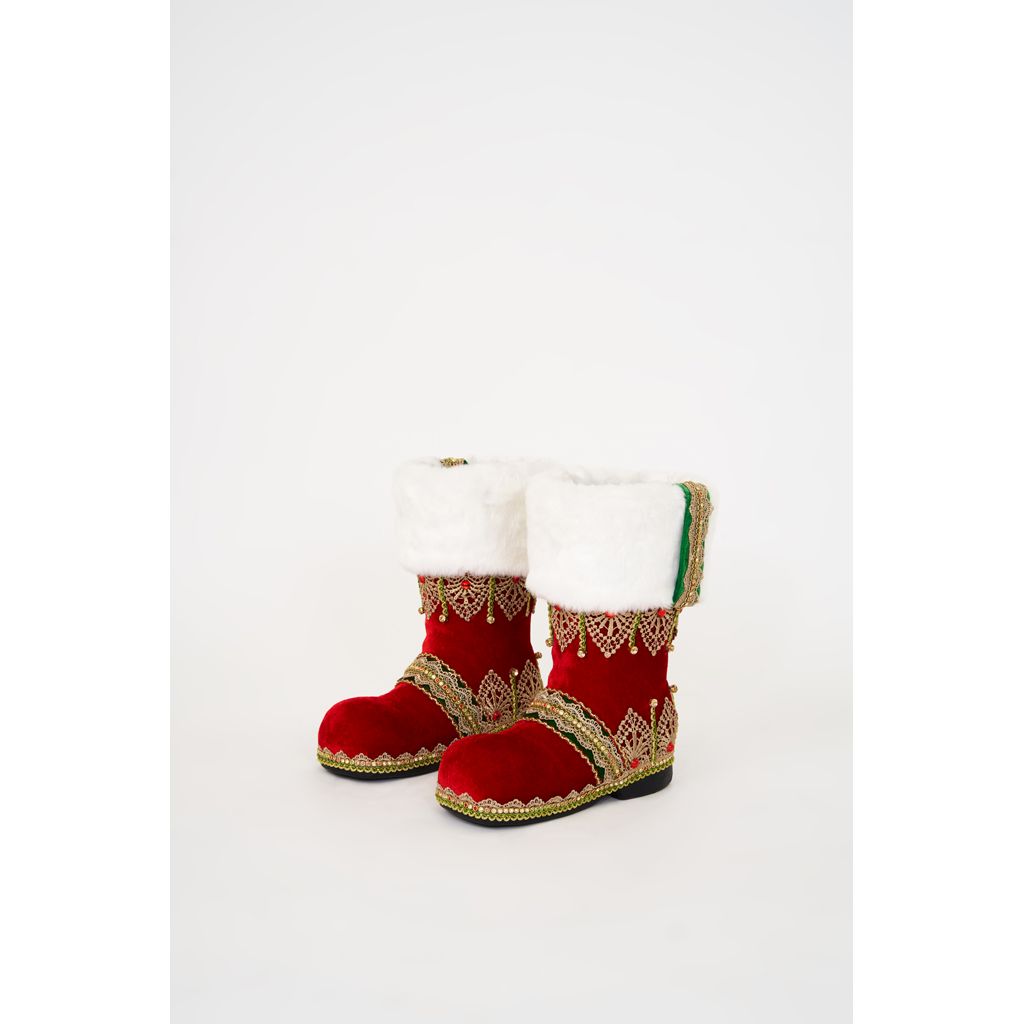 Katherine's Collection 2022 Santa Table Top Boots Figurine, Assortment of 2 Red