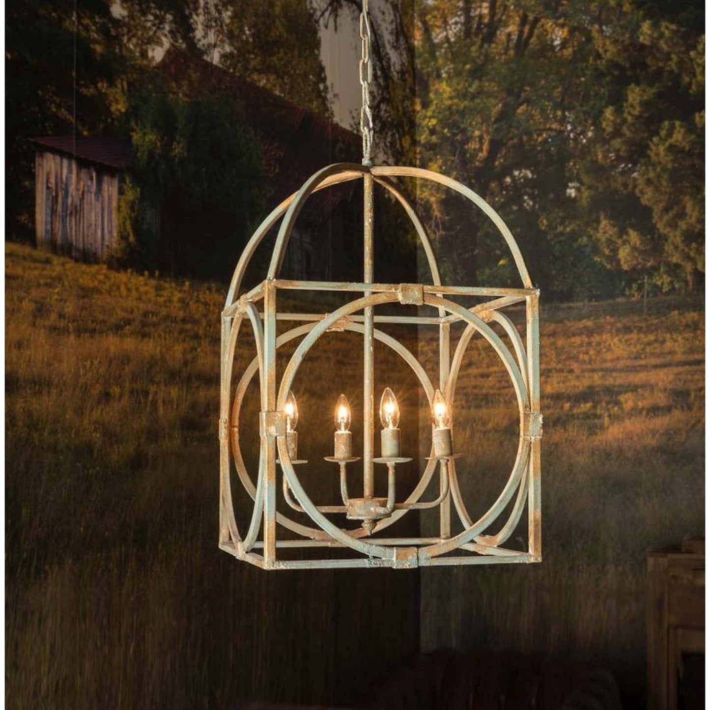 Park Hill Collection Country French Metal Birdcage Chandelier