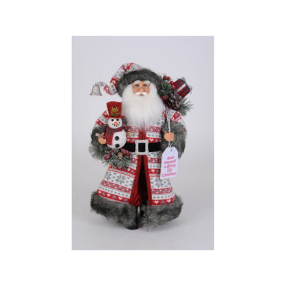 Karen Didion Snowflake Fun Santa Figurine, 18 Inches