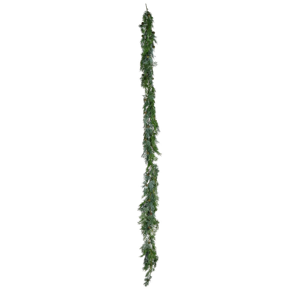 Vickerman 73" Green Stovall Cedar Pine Artificial Christmas Garland, Unlit