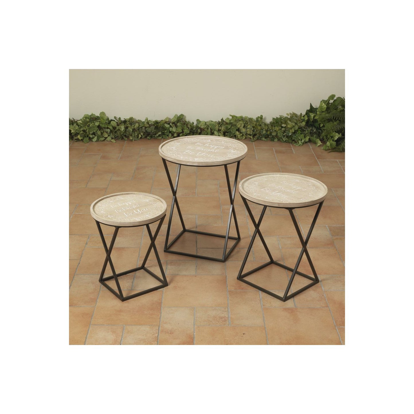 Gerson Company Set of 3 Wood & Metal Tables