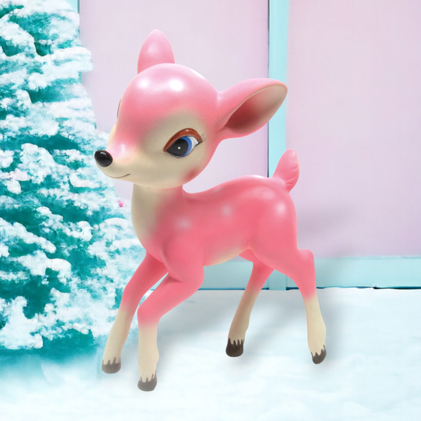 December Diamonds Fun At The North Pole 12-Inch Pink Retro Standing Deer