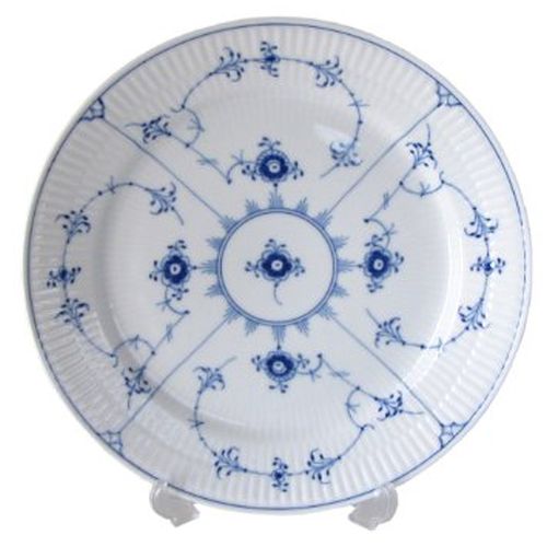 Royal Copenhagen Blue Fluted Plain Luncheon Plate, 9.75 inches, Porcelain