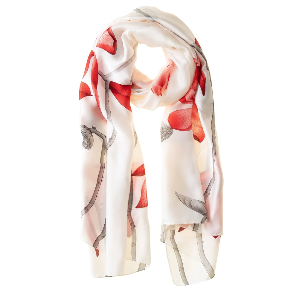 Galway Red Lilies Polyester Scarf