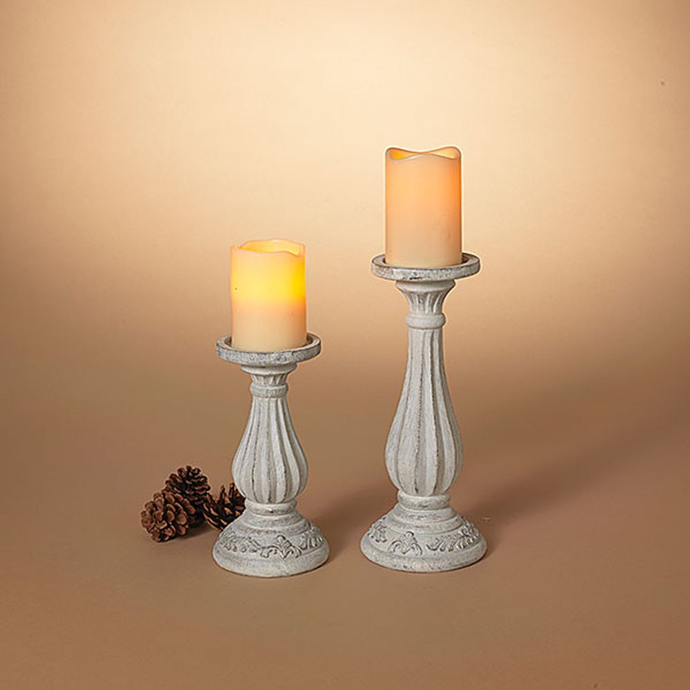Gerson Company Set of 2 Resin Candle Stick Holders