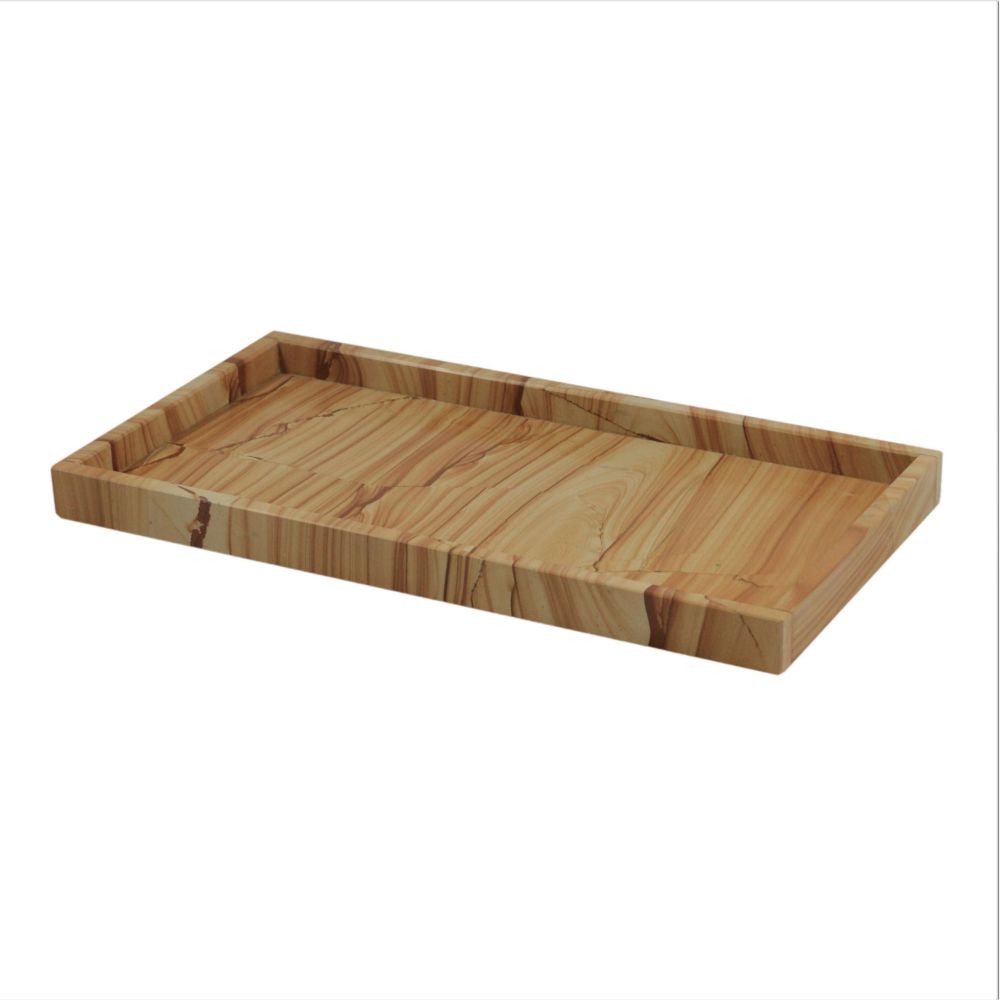Marble Crafter Myrtus Collection Teak Stone Amenity Tray