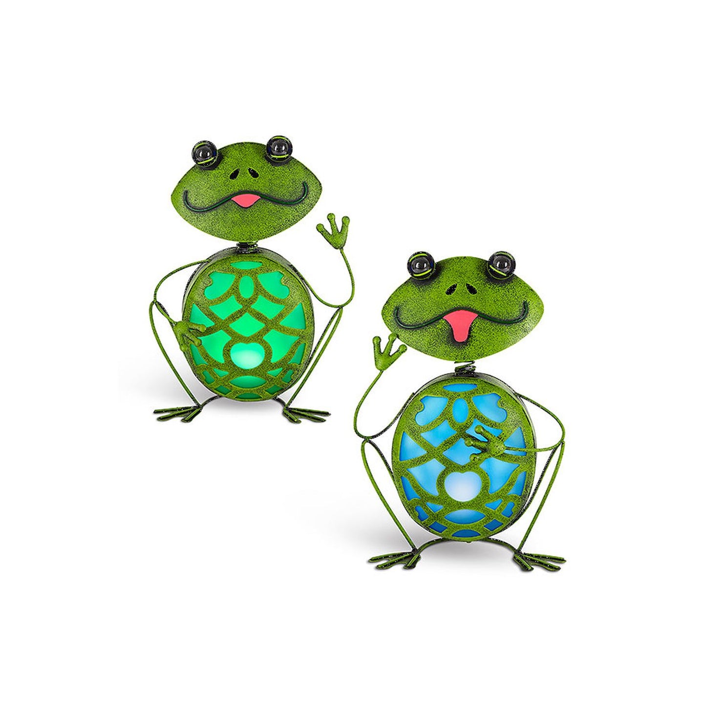Gerson Company 10.43"X5.91"X15.35"H 2 Assorted Solar Metal Frog
