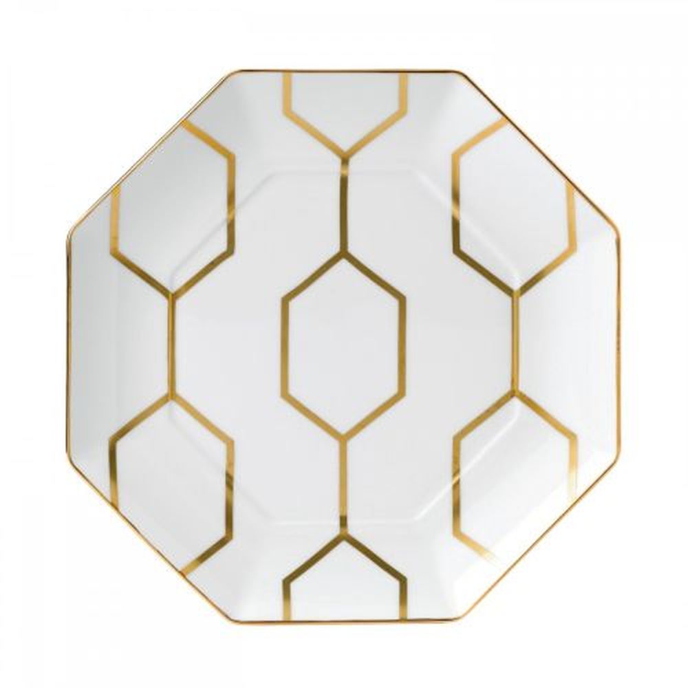 Wedgwood Gio Gold Octagonal Plate 9.2 Inch White
