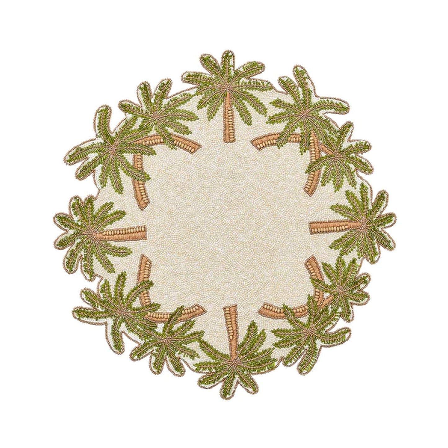Kim Seybert Oasis Placemat in Ivory, Green & Gold, Set of 2