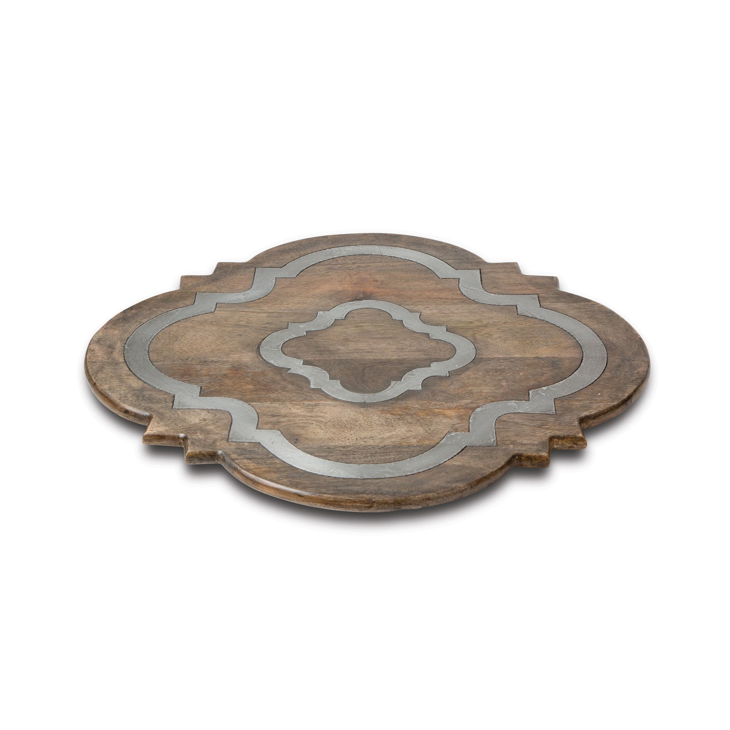Gerson Company 23-Inch Wood And Metal Inlay Heritage Collection Lazy Susan