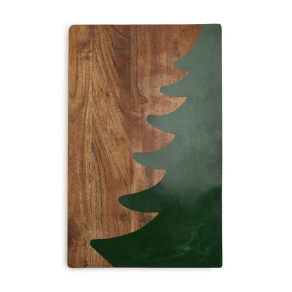 Tree Chic Hand-Crafted Charcuterie Serving Board with Marbled Tree Inlay