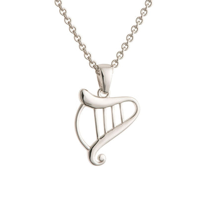 Galway Harp 925 Sterling Silver Pendant 0.92 Gms - Rhodium Plated