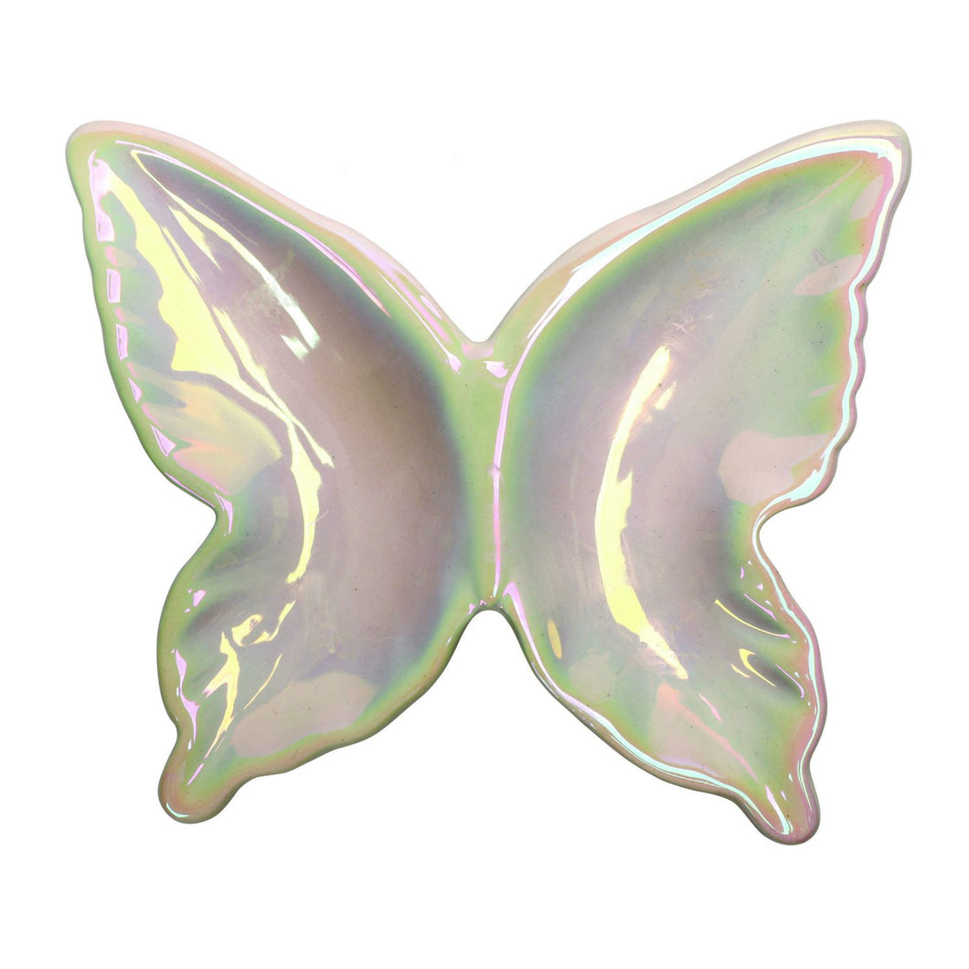 Transpac Large Dolomite Butterfly Plate