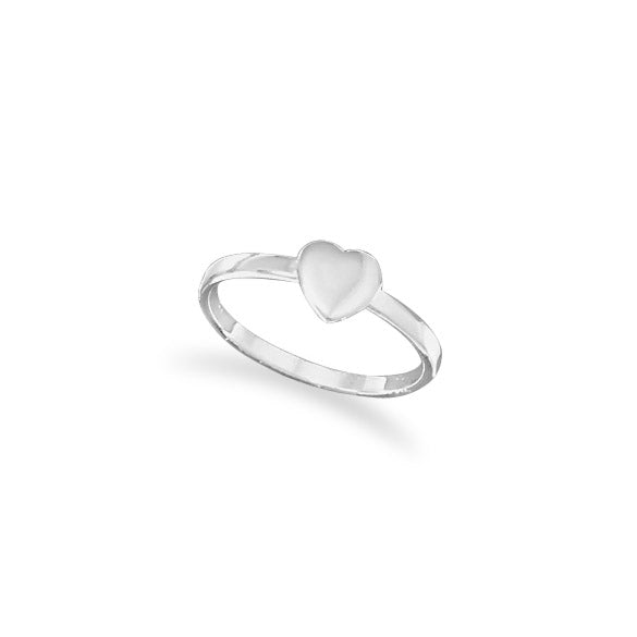 MMA Sterling Silver Small Polished Heart Ring / Size 9