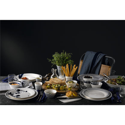 Royal Doulton 1815 Pacific Dinnerware Set Blue Mixed Patterns, 16 Piece Set