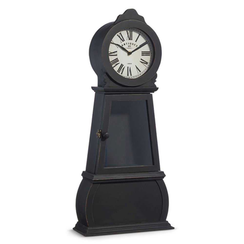 Raz Imports In Bloom 28" Black Finish Grandfather Mantle Clock