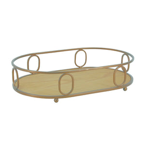 Transpac MDF Tray With Gold Accent Decor