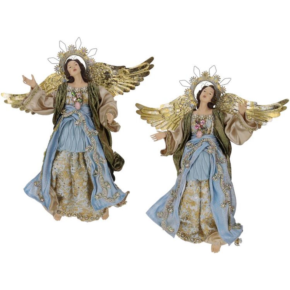 Mark Roberts Christmas 2022 Flying Angel, Assortment Of 2 15 Inches, Blue