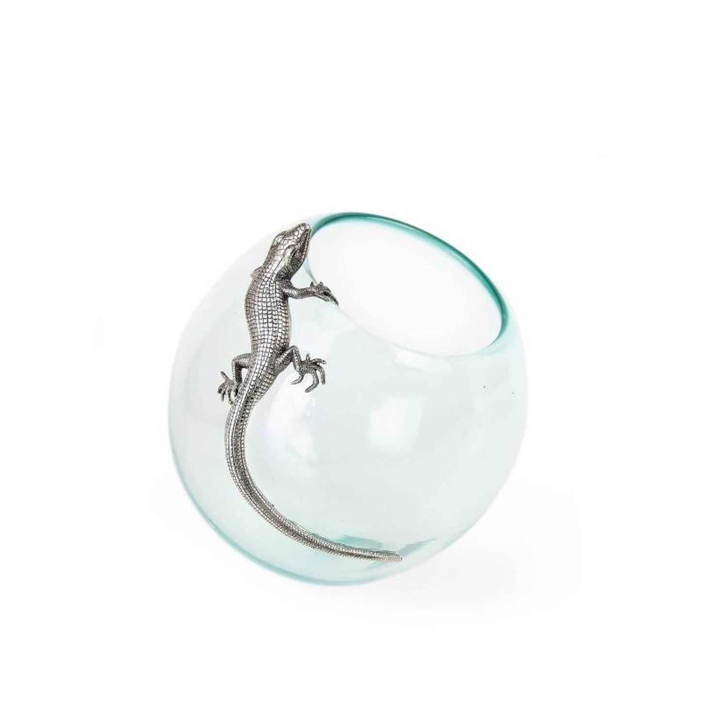 Quest Collection Glass Ice Bucket with Lizard Accent