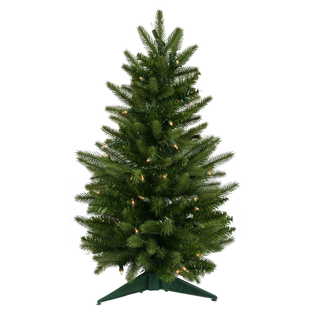 Vickerman 24" Fraser Fir Artificial Christmas Tree, Clear Dura-lit Lights, PVC