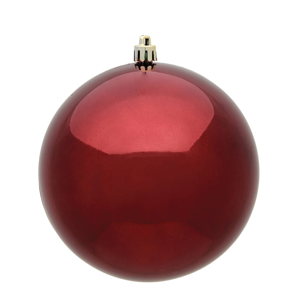 Vickerman 10" Burgundy Shiny Ball Ornament, Plastic