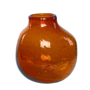 Transpac Glass Oblong Amber Vase