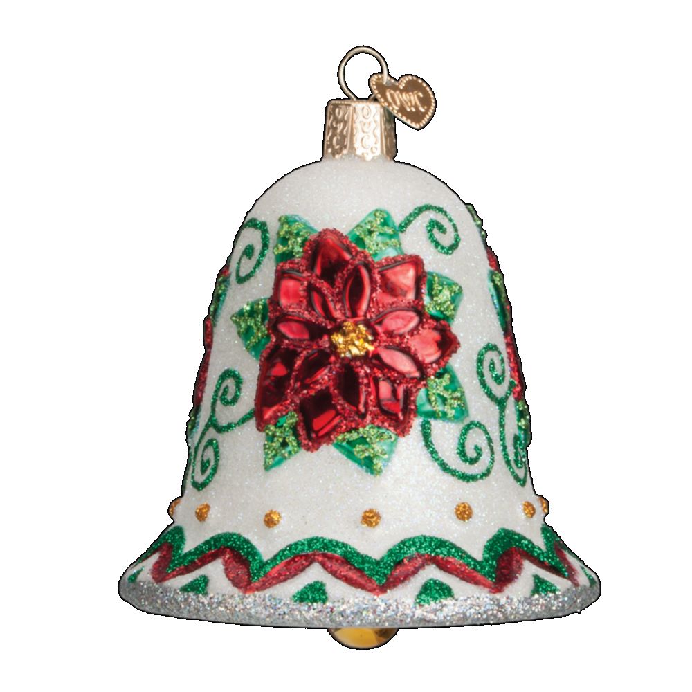Old World Christmas Poinsettia Bell Ornament