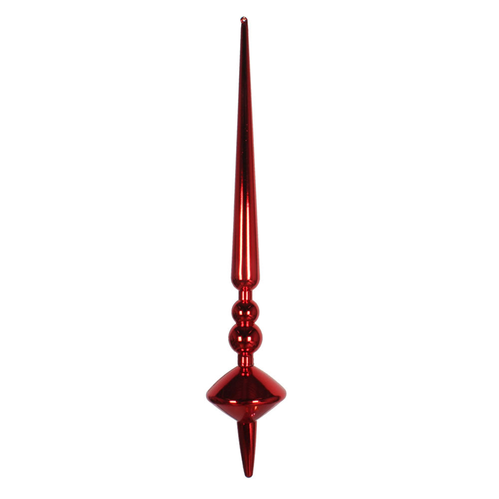 Vickerman 18" Red Shiny Cupola Finial Ornament, Pack of 2, Plastic
