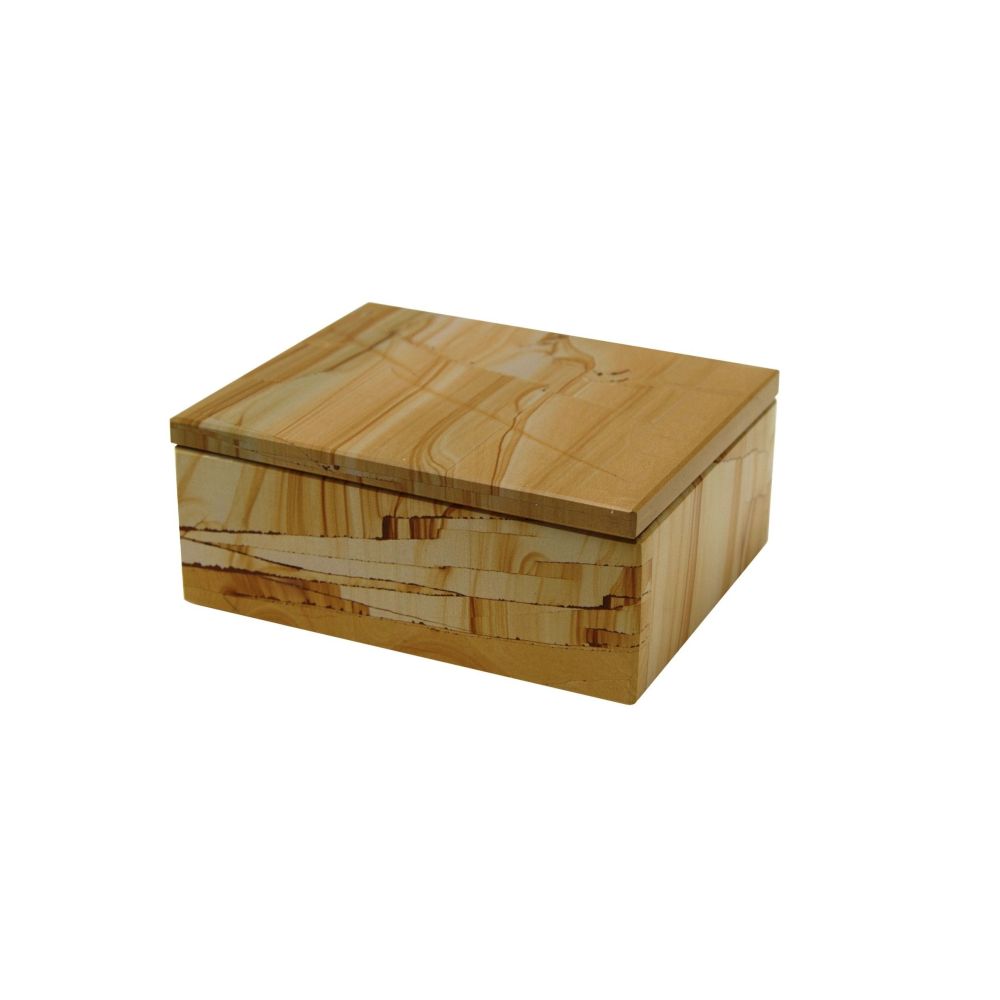 Marble Crafter Asteria Collection 5" Teak Stone Rectangular Box