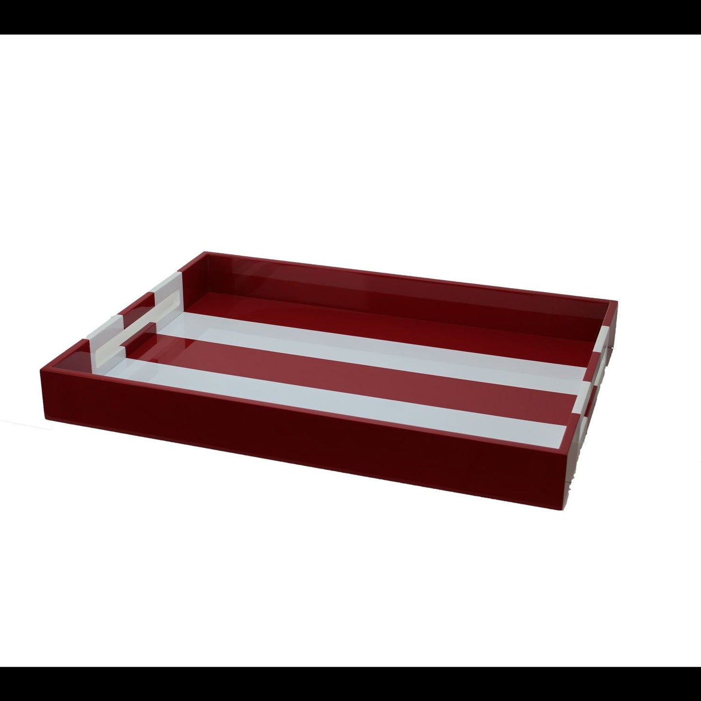 Addison Ross 22X16 Stripe Large Lacquered Ottoman Tray