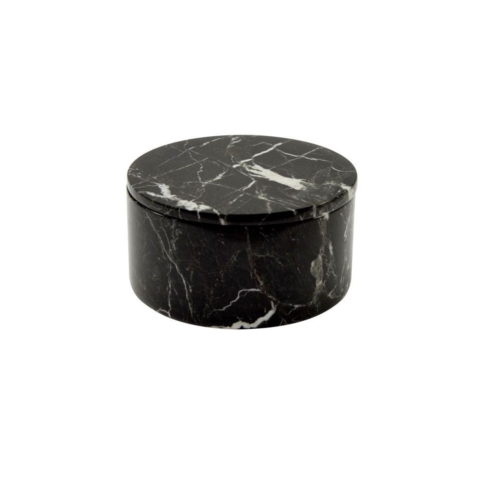 Marble Crafter Eirenne Collection Black Zebra Circular Box