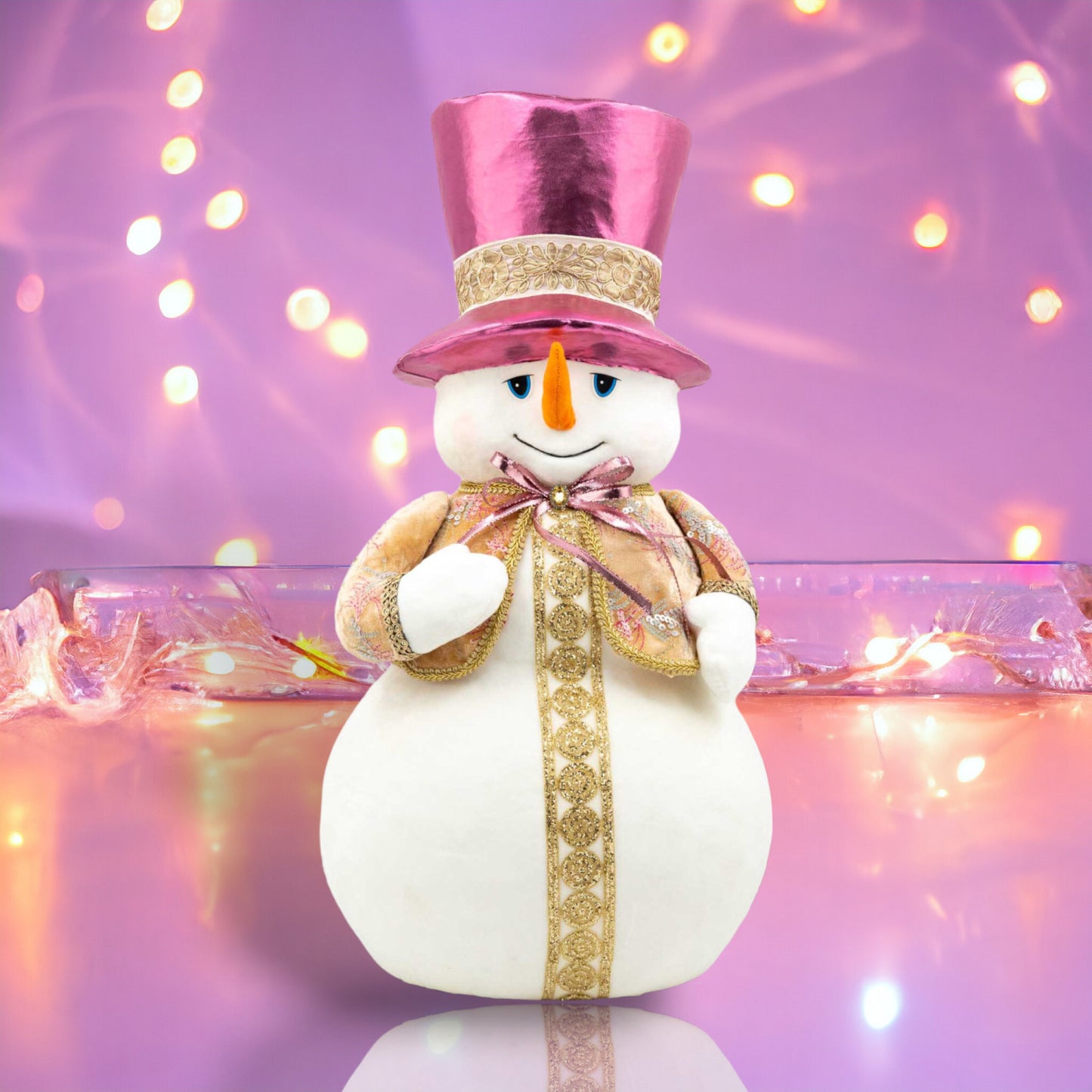December Diamonds Citrus Sweets 25-Inch Snowman With Purple Hat