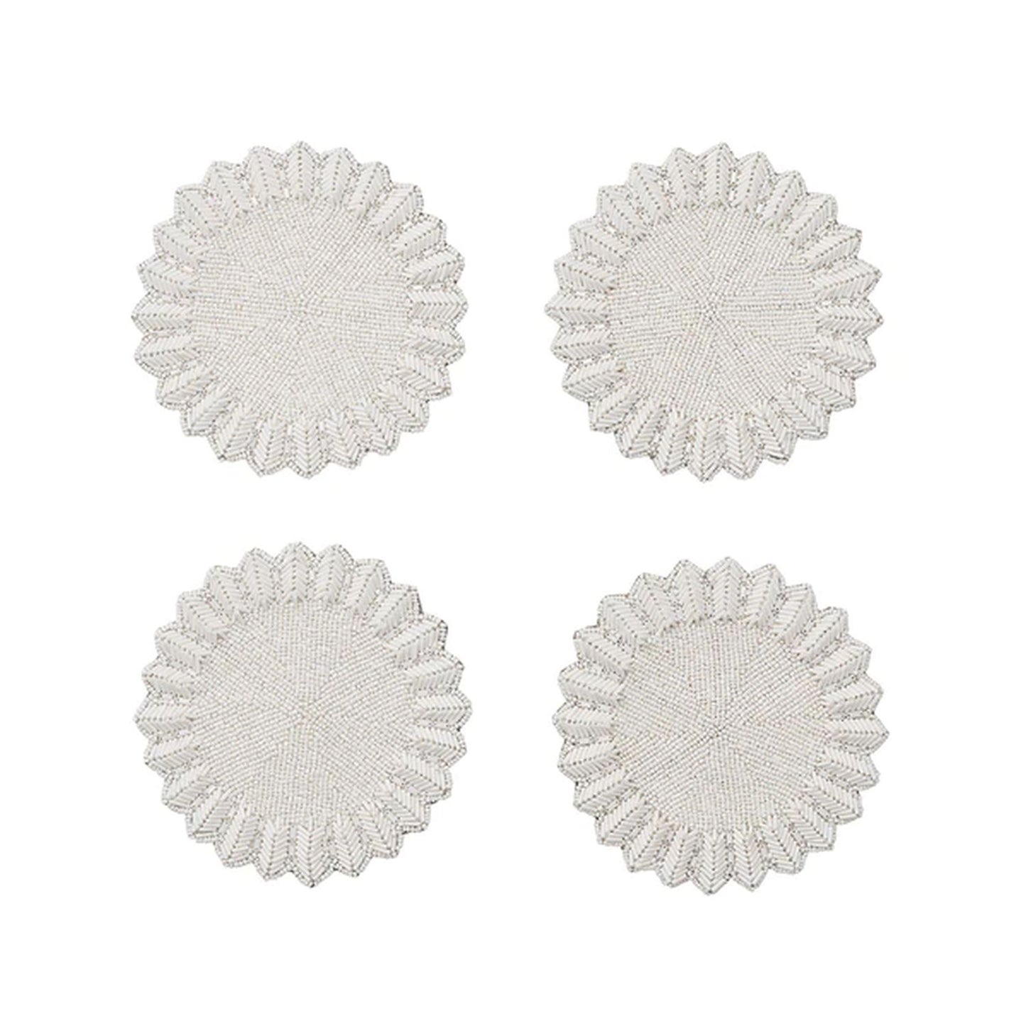 Kim Seybert Lumina Coasters in White, Set of 4 in a Gift Bag