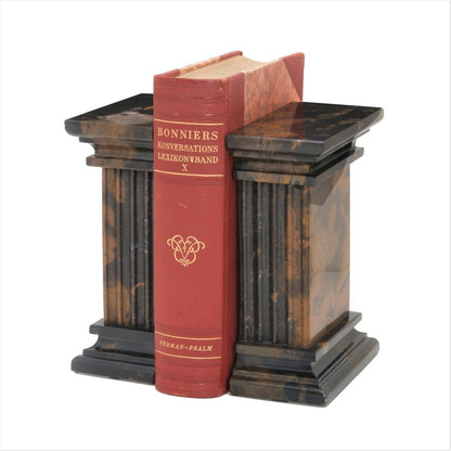 Marble Crafter Renaissance Collection Black & Gold Marble Bookends
