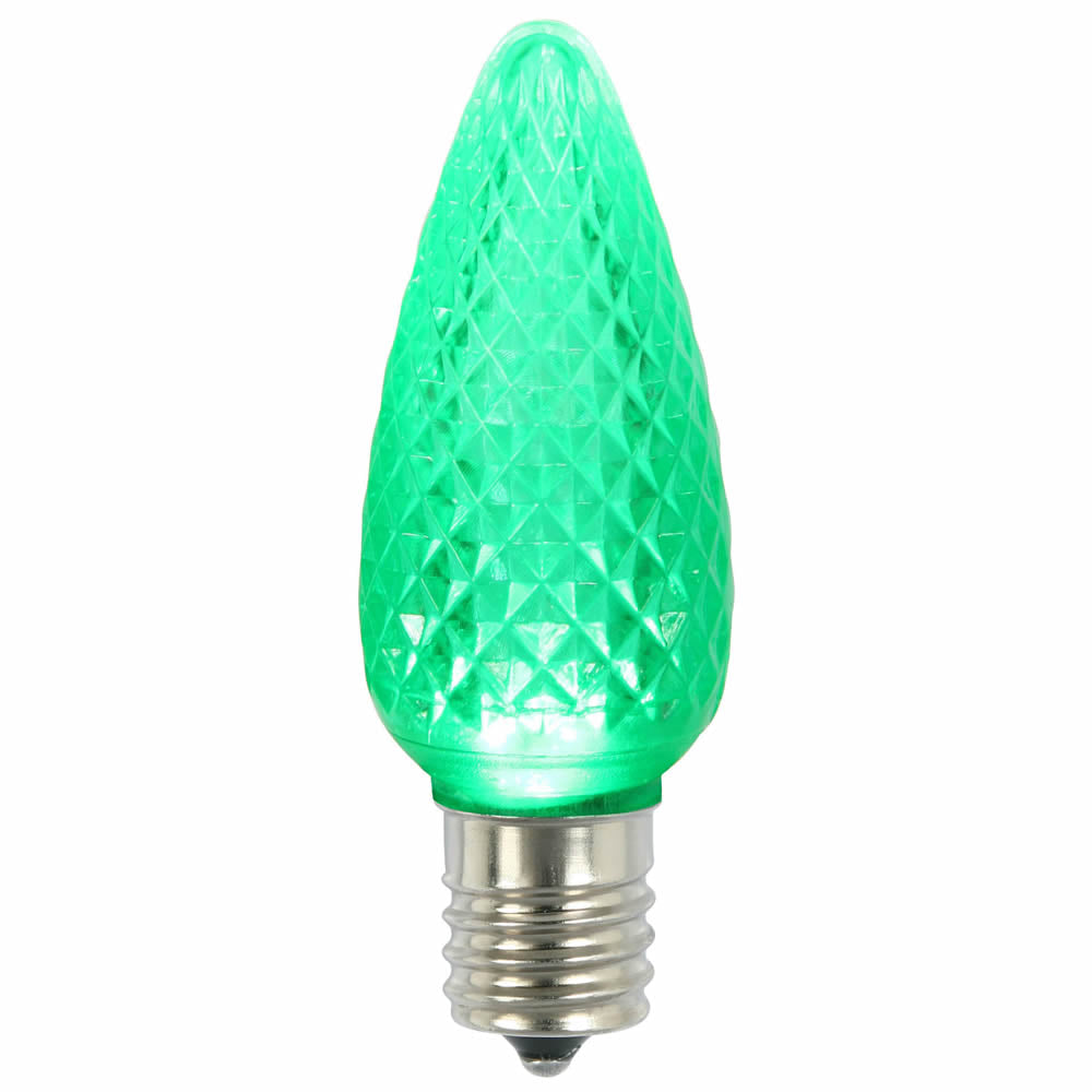 Vickerman C9 LED Green Faceted Replacement Bulb, package of 25, Plastic