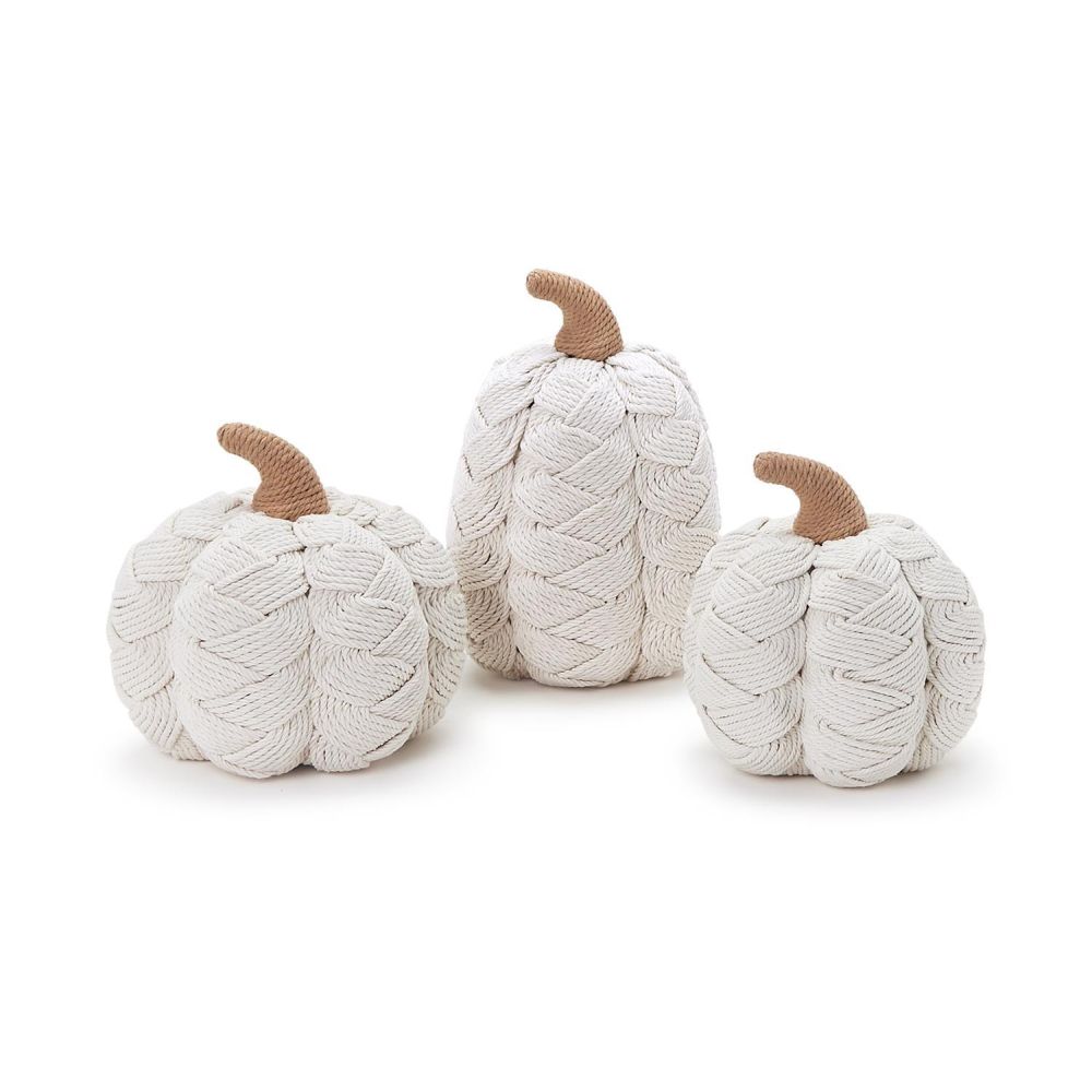 Two's Company Set of 3 Hand-Crafted Woven Pumpkins