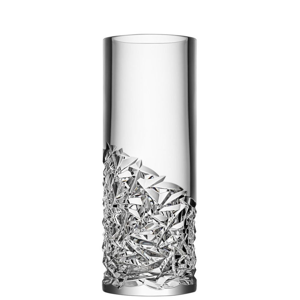 Orrefors Carat Vase Cylinder Lower Cut, Glass, Clear