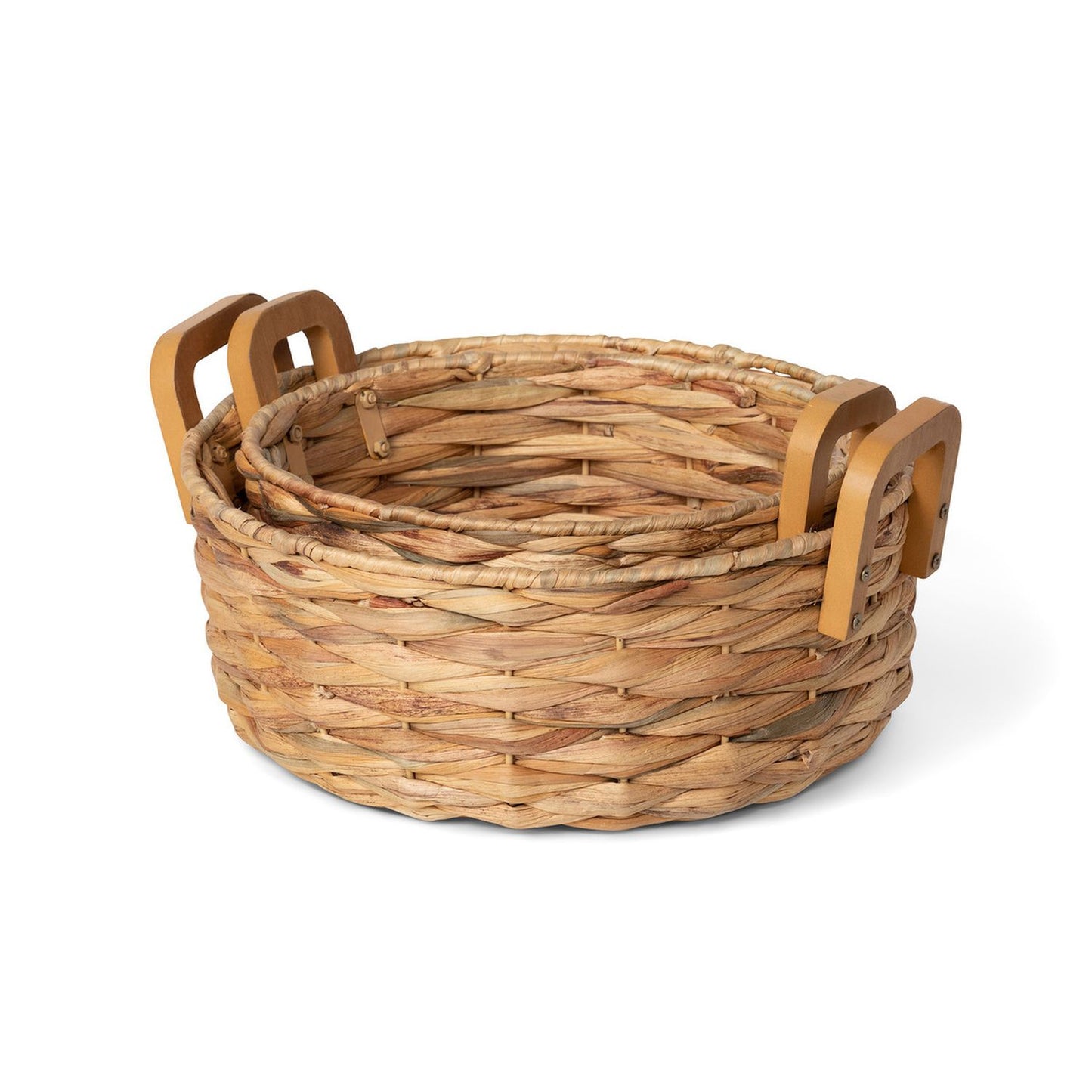 Park Hill Pantry & Cafe Woven Water Hyacinth Round Serving Basket Set Of 2