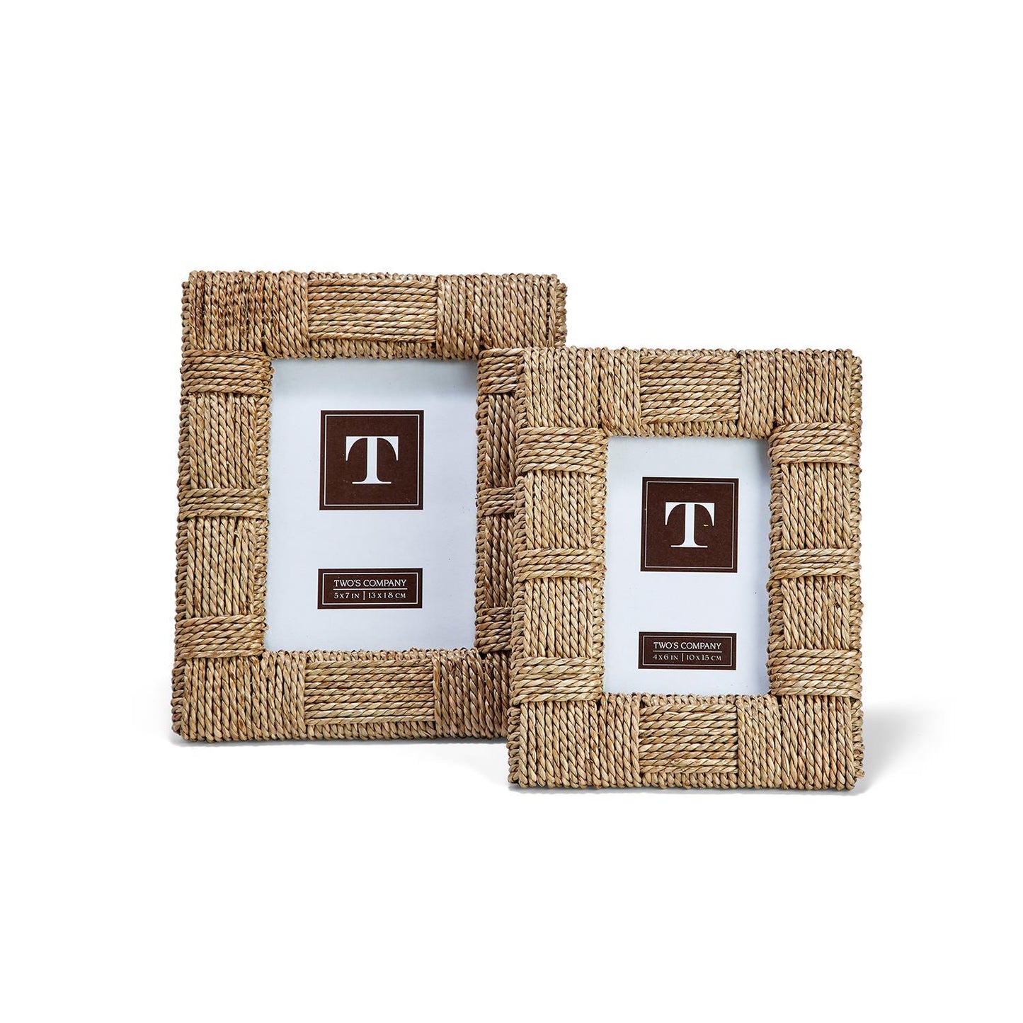 Two's Company Natural View Photo Frames, Set of 2, Sea Grass
