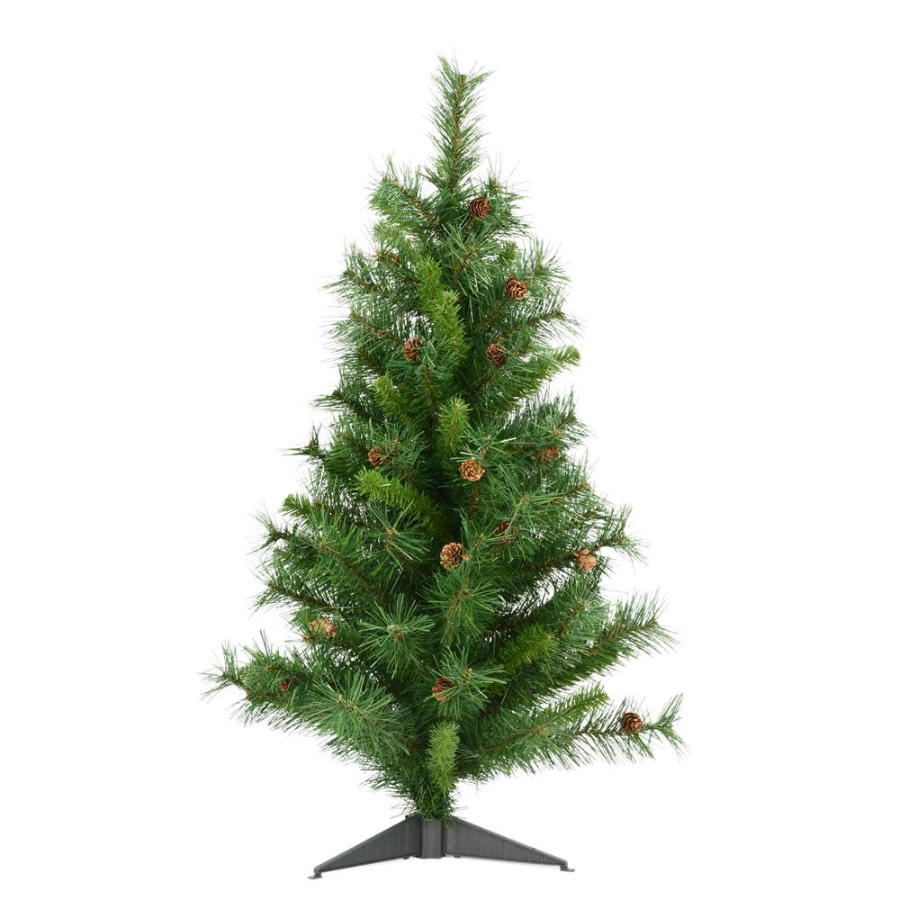 Vickerman 3' Cheyenne Pine Artificial Christmas Tree, Unlit, PVC
