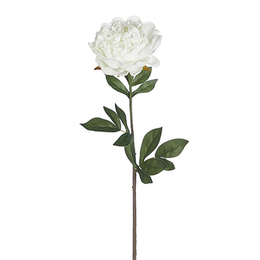 Raz Imports 2024 The Flower Shop 25" Real Touch White Peony Stem