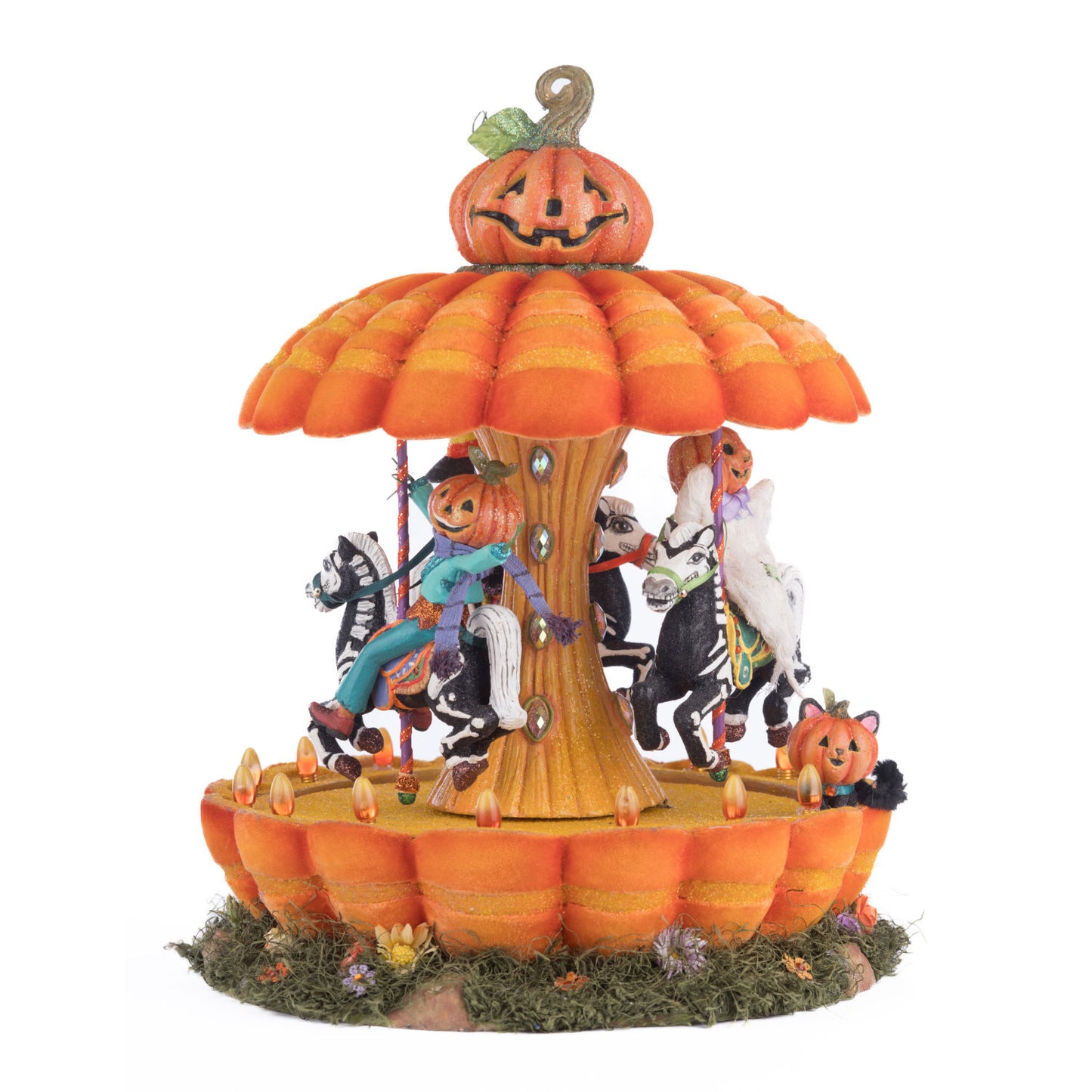 Katherine's Collection 2024 Jacks And Cats Pumpkin Carousel, 13-Inch