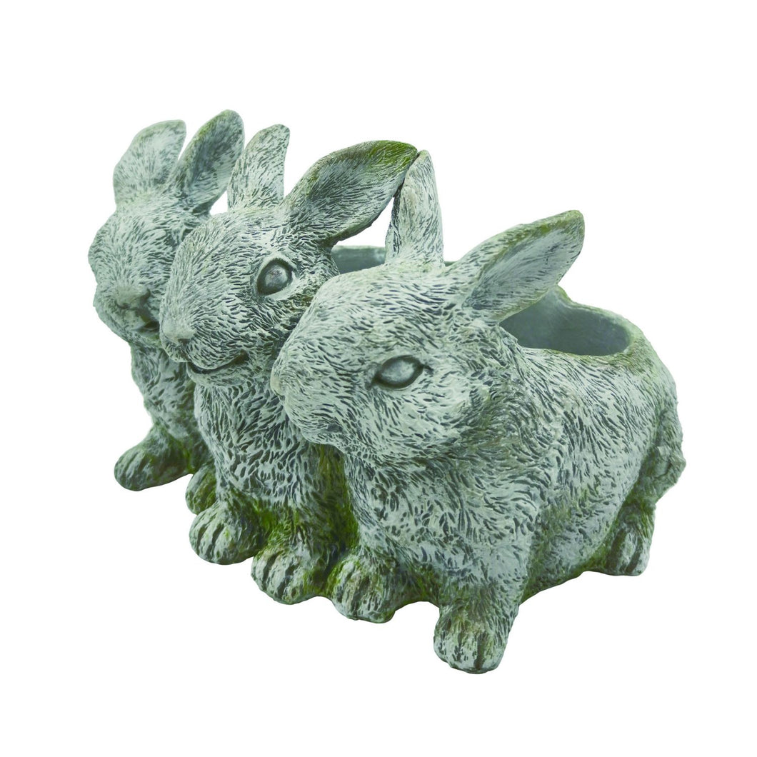 Transpac Resin Bunny Planter With Drainage Hole