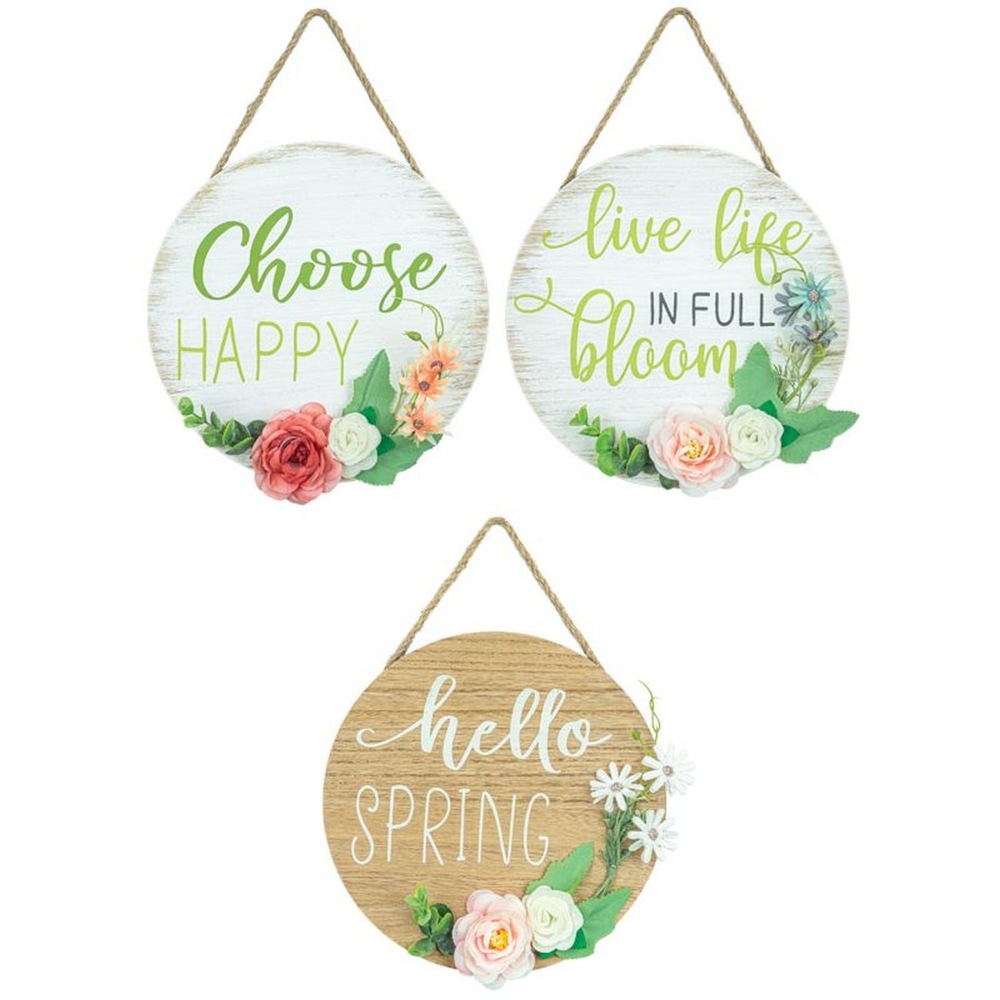Hanna's Handiworks Spring Flowers Round Hanger Set of 3 Assortments