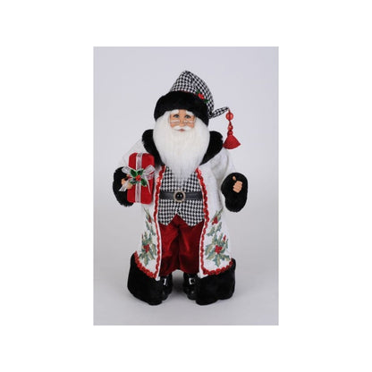 Karen Didion Holly Berry Santa Figurine, 17 Inches