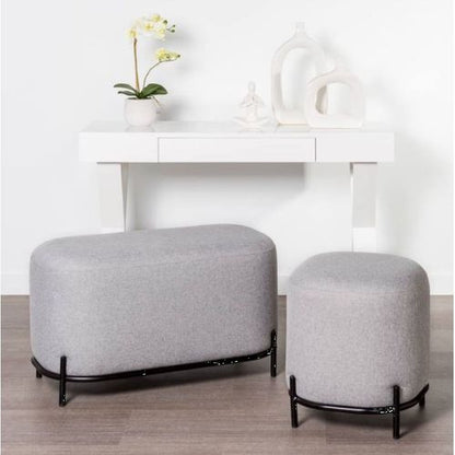 Torre & Tagus Pender Pin Leg Upholstered Stool - Grey, Fabric, 18" x 18" x 17"