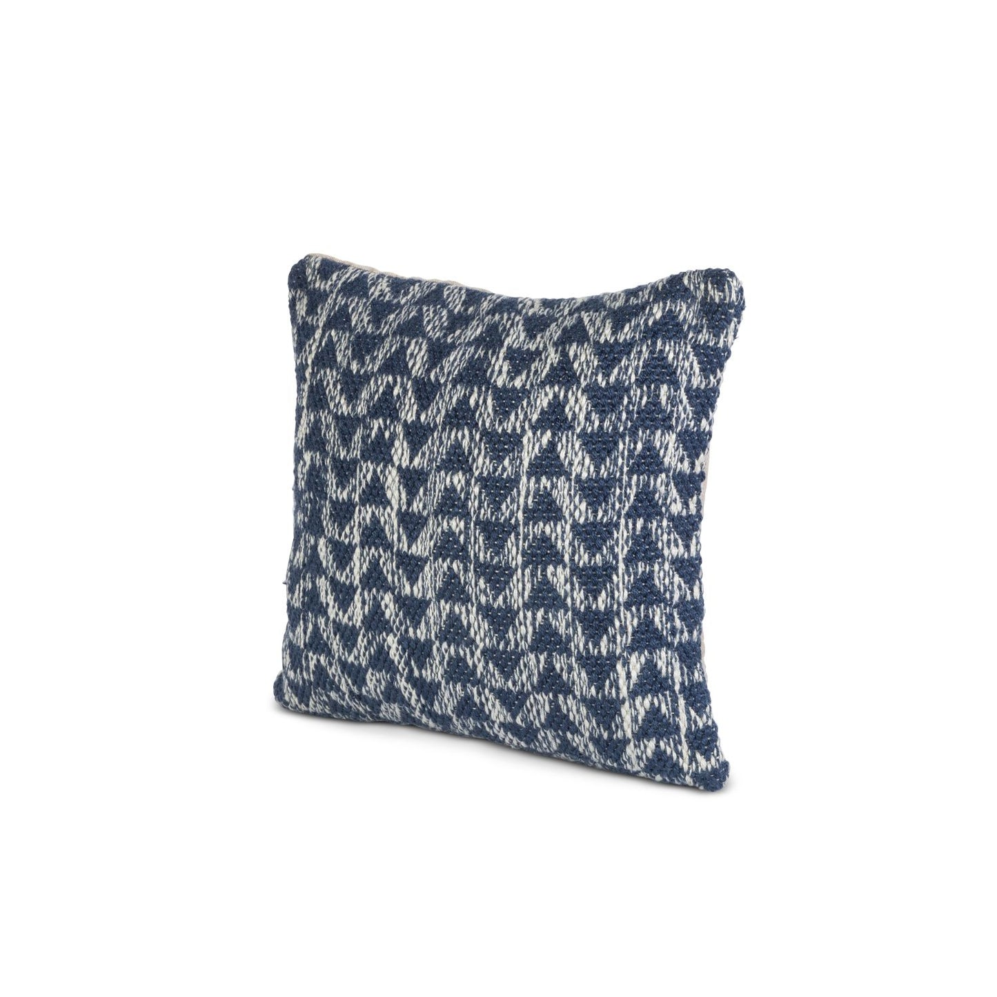 Gerson Recycled Polyester, Blue & Ivory Pattern Pillow With Polyester Fill