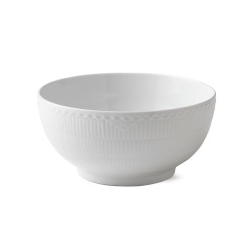 Royal Copenhagen White Fluted Half Lace Bowl, 3.25 Qt., Porcelain